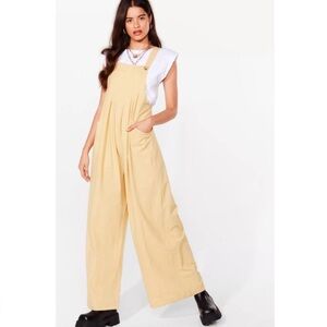 Nasty Gal Yellow Wide Leg Overalls